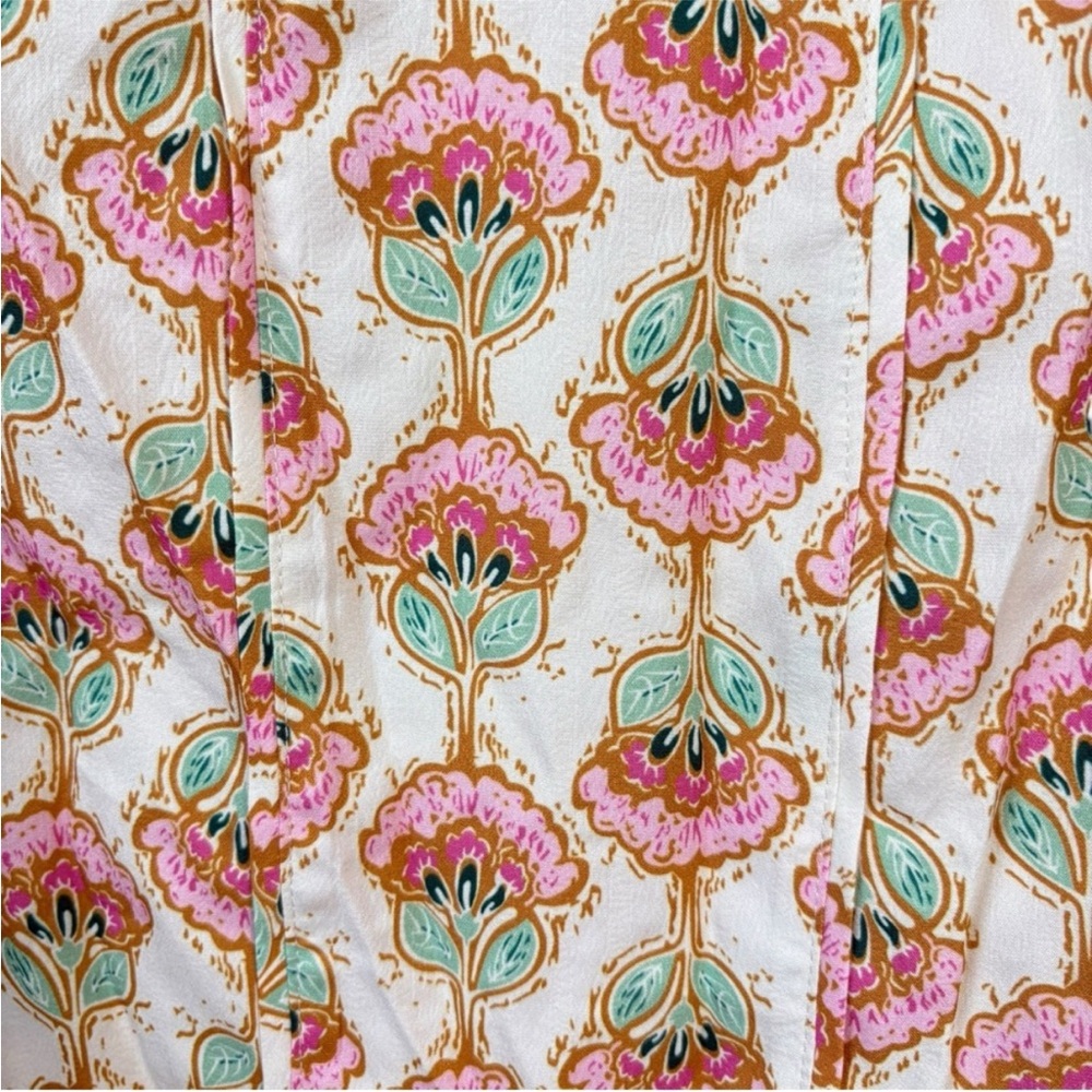 entro Plus Size 1X Top Dreaming In Detail Cream White Printed‎ Blouse Floral - Picture 7 of 8